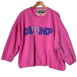 Vintage International News Americaware Camp Beverly Hills Pink Sweatshirt Bigger